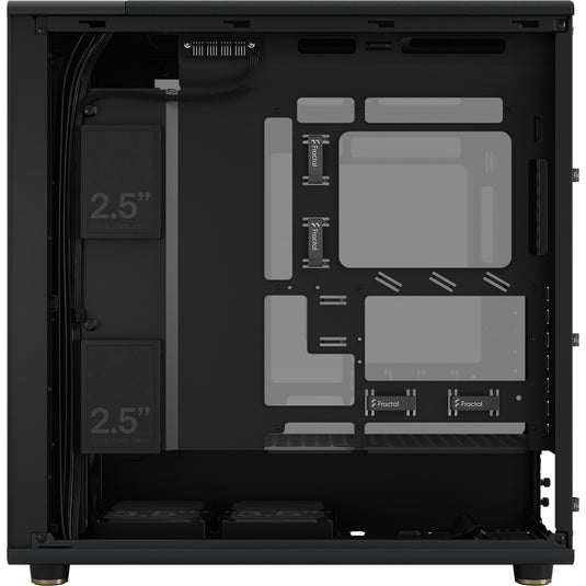 Fractal design north xl rc charcoal black tg dark midi tower behuizing (zwart houtkleur | 2x usb-a | 1x usb-c | tempered glass)