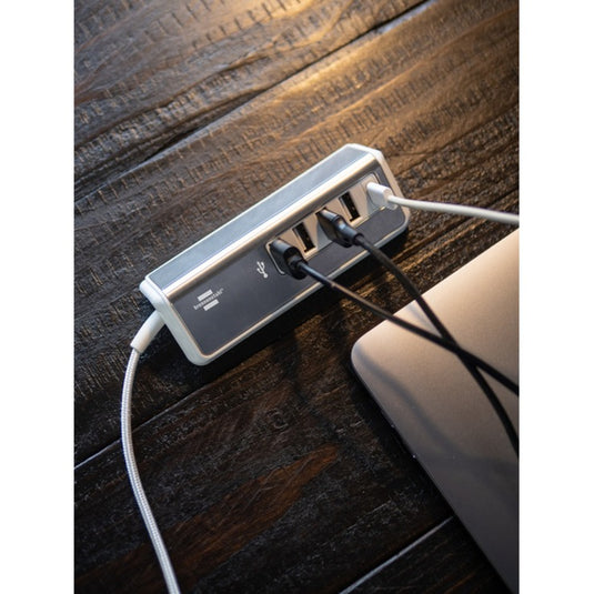 Brennenstuhl estilo meervoudige usb-lader (wit roestvrij staal)