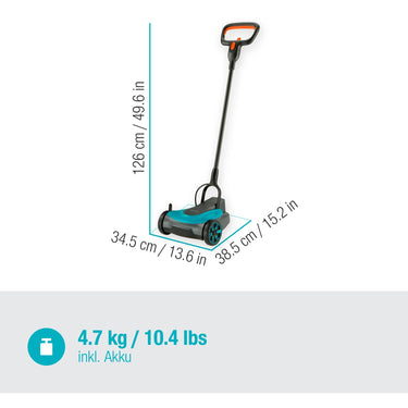 Gardena handymower 22 18v p4a set grasmaaier (grijs turquoise, 14620-20, accu inbegrepen)