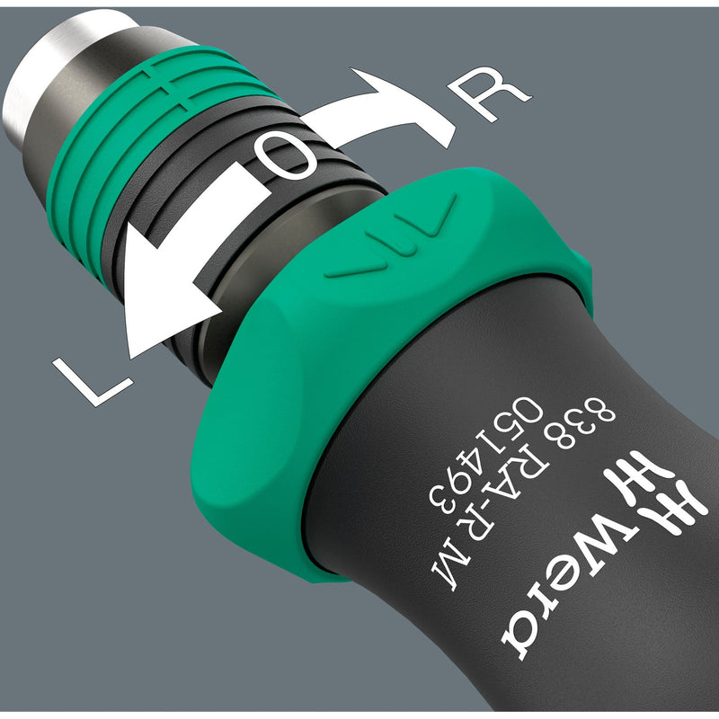 Load image into Gallery viewer, Wera kraftform kompakt 838 ra-r m imperial set 1 bitset (zwart groen, 15‑delig)
