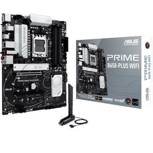 Asus prime b650-plus wifi socket am5 moederbord (zwart zilver, raid, 2.5gb-lan, wi-fi 6e, bt 5.3, sound, atx)