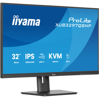 Iiyama prolite xub3297qsnp-b1 32 monitor (zwart, hdmi, 2x displayport, 2x usb-a, 2x usb-c, rj-45)