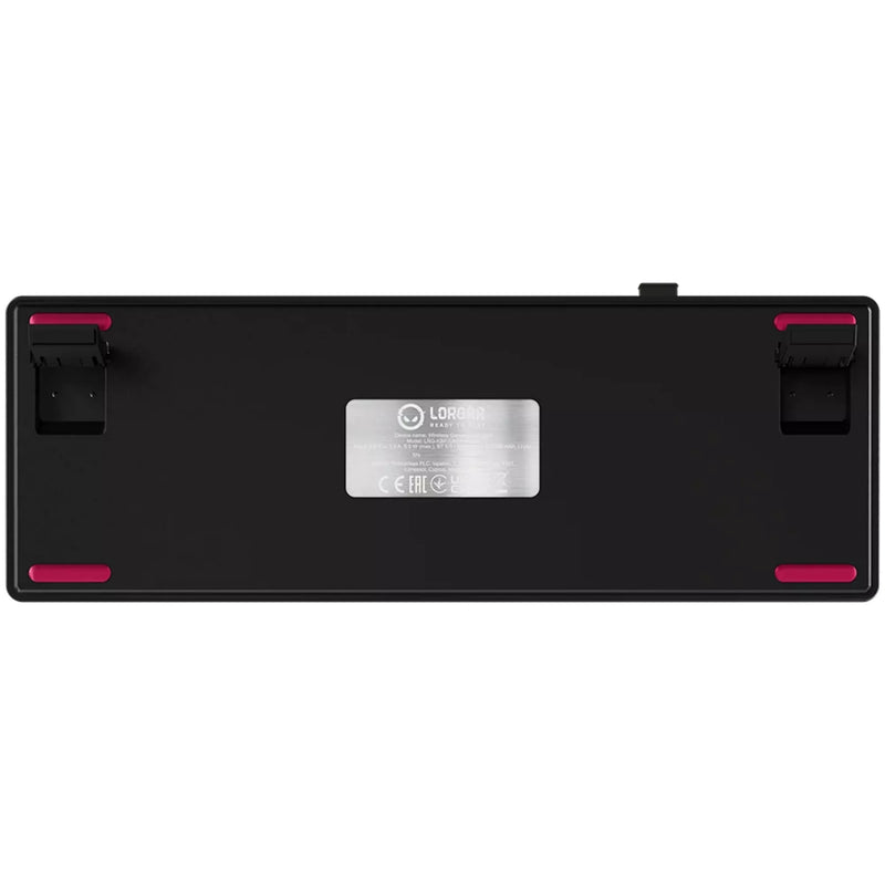 Load image into Gallery viewer, Lorgar kbp70mw rgb mechanisch gaming toetsenbord (zwart, us lay-out (qwerty), logar toxic purple, 65%, rgb, hot-swappable, pbt double-shot, bluetooth | 2.4ghz | usb)
