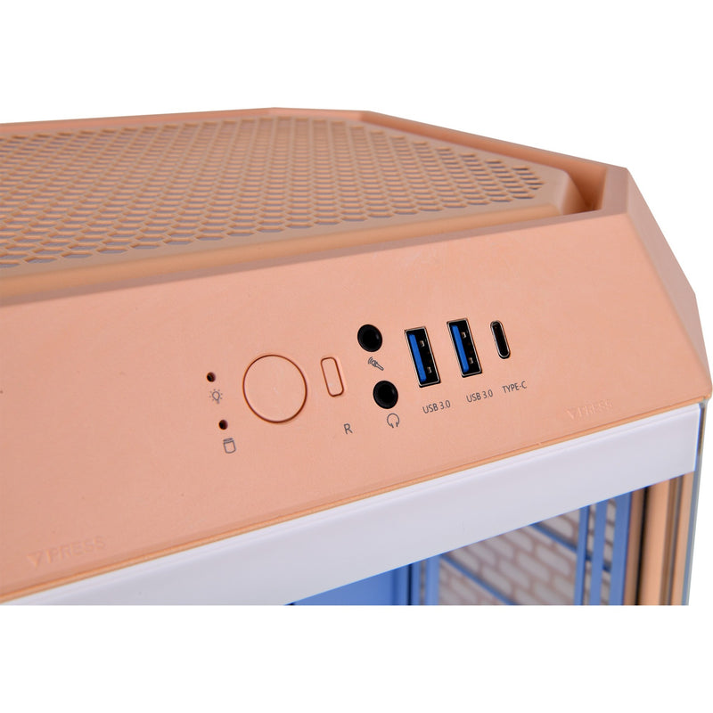 Load image into Gallery viewer, Thermaltake the tower 300 - peach fuzz mini tower behuizing (perzik | 3x usb-a | tempered glass)
