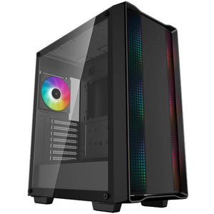 Deepcool cc560 argb v2 midi tower behuizing (zwart | 2x usb-a | rgb | tempered glass)
