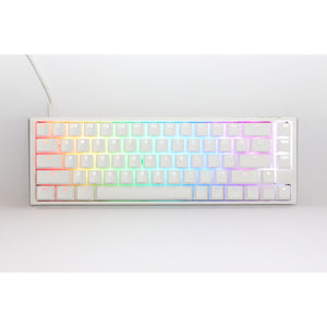Ducky one 3 classic pure white sf rgb mechanisch toetsenbord (wit, us lay-out (qwerty), cherry mx brown, 65%, rgb leds, double-shot pbt, hot-swappable, quack mechanics)