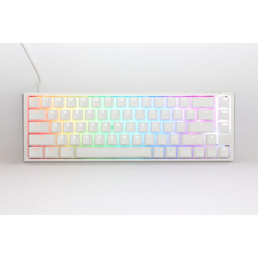 Ducky one 3 classic pure white sf rgb mechanisch toetsenbord (wit, us lay-out (qwerty), cherry mx brown, 65%, rgb leds, double-shot pbt, hot-swappable, quack mechanics)