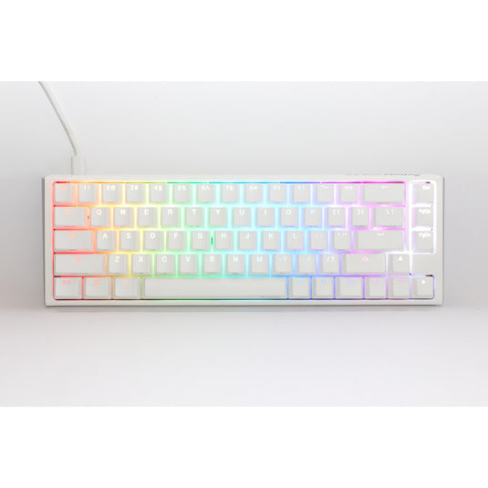Ducky one 3 classic pure white sf, toetsenbord (wit, us lay-out, cherry mx brown, rgb led, double-shot pbt, hot-swappable, quack mechanics, 65%)