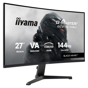 Iiyama g-master black hawk g2471hs-b1 27 curved gaming monitor (zwart, hdmi, displayport, 2x usb, 144 hz)