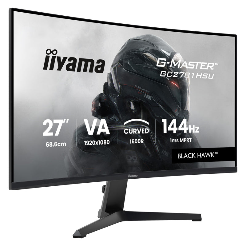 Load image into Gallery viewer, Iiyama g-master black hawk g2471hs-b1 27 curved gaming monitor (zwart, hdmi, displayport, usb, audio, amd free-sync, 144 hz)

