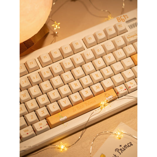 Iqunix zx75 sunset ponder wireless mechanical keyboard (lichtgeel, us lay-out (qwerty), gateron red, 75%, rgb leds, hot-swappable, double-shot pbt, 2.4ghz | bluetooth 5.1 | usb-c)