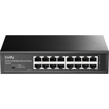 Cudy 16-port 10 100 mbps ethernet switch (zwart)