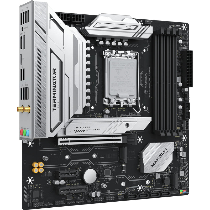 Afbeelding laden in galerijviewer, Maxsun ms-terminator b860m wifi socket 1851 moederbord (zwart, raid, 2.5 gb-lan, wlan, bt, sound, µatx)
