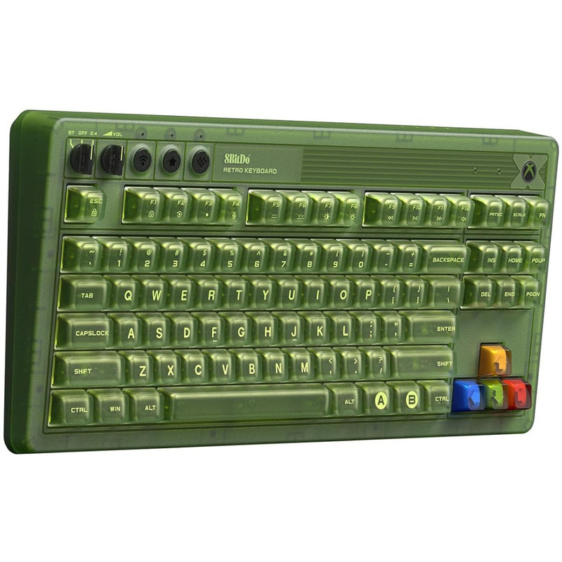 Afbeelding laden in galerijviewer, 8bitdo retro 87 mechanical keyboard - xbox edition (groen, us lay-out (qwerty), kailh box jellyfish x, 80% (tkl), abs keycaps, bluetooth 5.0, wireless 2.4g, usb)
