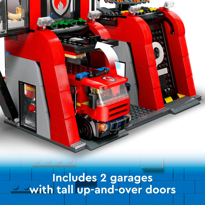 Afbeelding laden in galerijviewer, Lego city - brandweerkazerne en brandweerauto constructiespeelgoed (60414)
