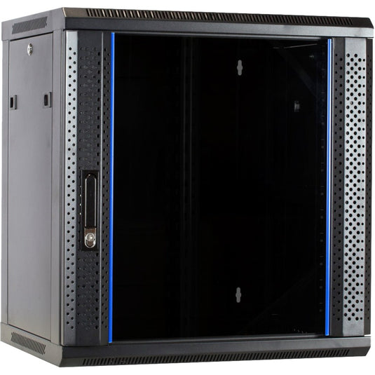 Dsi 12u wandkast met glazen deur - ds6412 server rack (zwart, 600 x 450 x 635mm)