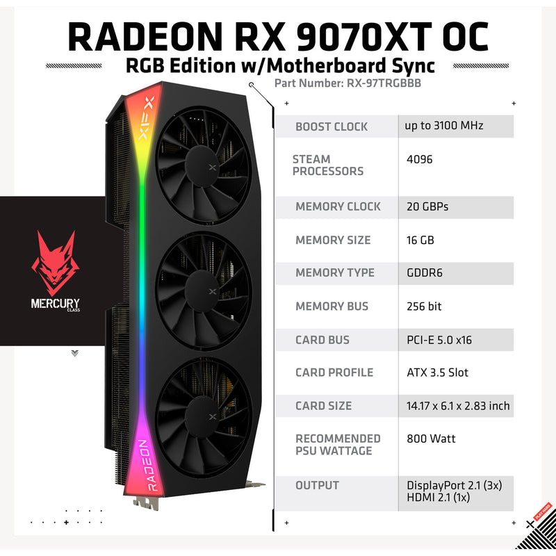 Load image into Gallery viewer, Xfx radeon rx 9070 xt quicksilver grafische kaart (zwart, rdna4, gddr6, 3x displayport, 1x hdmi 2.1)
