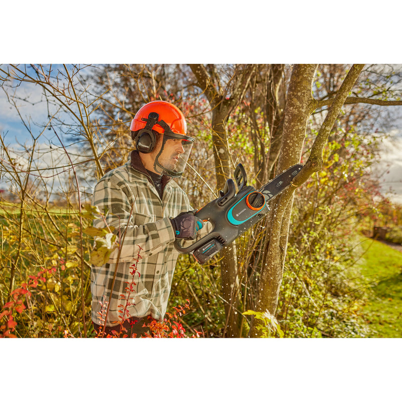 Load image into Gallery viewer, Gardena accukettingzaag powersaw 250 18v (grijs turquoise, accu en oplader inbegrepen, power for all alliance)
