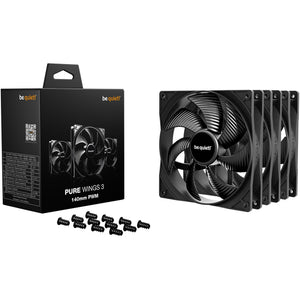 Be quiet! pure wings 3 case fans (zwart, 3 stuks, 140 x 140 x 25 mm, pwm)
