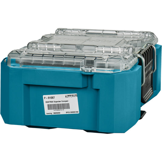 Makita maktrak organizer compact p-91067 gereedschapsbox (blauw zwart)