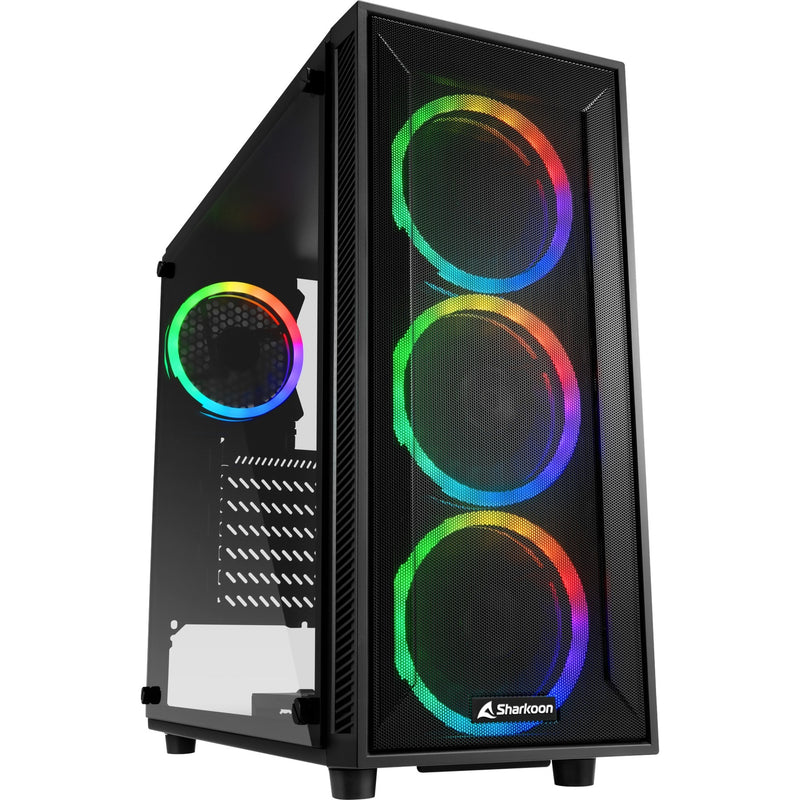 Load image into Gallery viewer, Sharkoon tg4m rgb midi tower behuizing (zwart | 2x usb-a | rgb | tempered glass)
