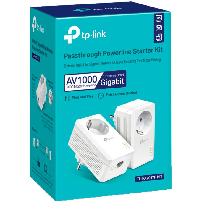 Load image into Gallery viewer, Tp-link tl-pa7017p kit av1000 gigabit powerline starterkit (wit)
