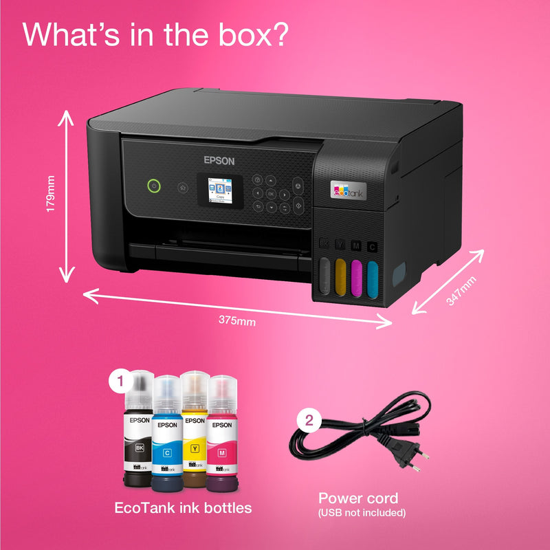 Load image into Gallery viewer, Epson ecotank et-2870 a4 multifunctionele wi-fi-printer met inkttank all-in-one inkjetprinter (zwart, scannen, kopiëren, inclusief tot 3 jaar inkt)
