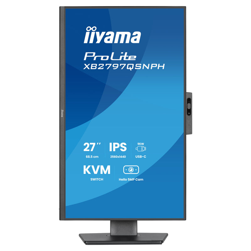 Load image into Gallery viewer, Iiyama prolite xb2797qsnph-b1 27 monitor (zwart, hdmi, displayport, usb-c, lan, audio, webcam)
