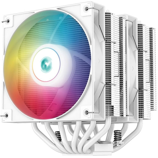 Deepcool ag620 wh argb cpu-koeler (wit, 4-pin pwm, rgb led)