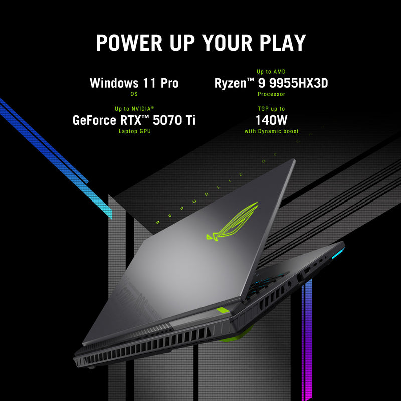 Afbeelding laden in galerijviewer, Asus rog strix g16 g614fr-s5213w 16 gaming laptop (grijs groen | ryzen 9 9955hx | rtx 5070 ti | 32 gb | 1 tb ssd)
