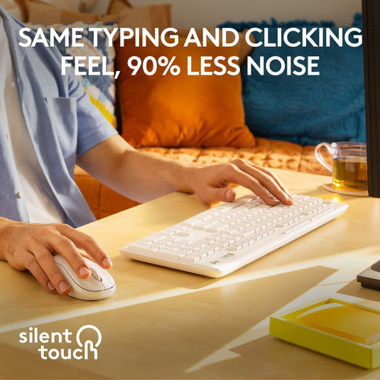 Logitech mk295 silent wireless keyboard and mouse combo, desktopset (grijs, us-international)