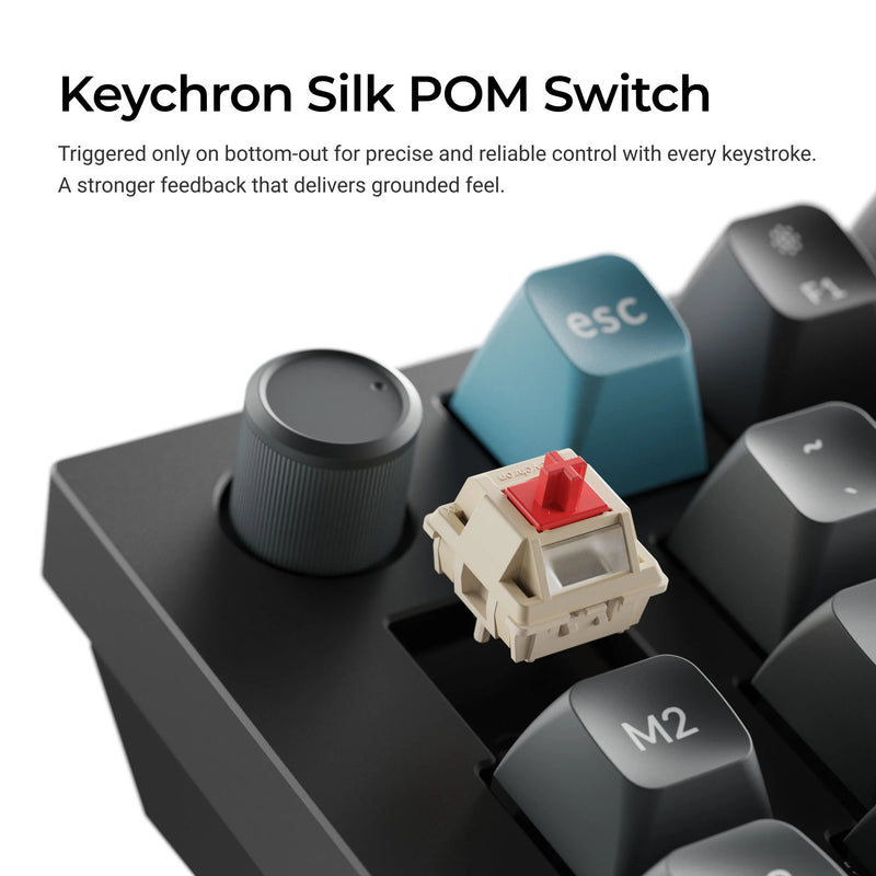 Load image into Gallery viewer, Keychron q13 ultra-m1 8k wireless custom mechanical keyboard (zwart, us lay-out (qwerty), silk pom red, 96%, rgb, hot swap, 8k, 2.4 ghz | bluetooth 5.2 | usb-c)
