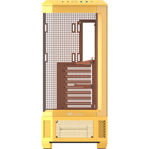 Thermaltake view 600 tg butter caramel big tower behuizing (geel | 2x usb-a | 1x usb-c | tempered glass)