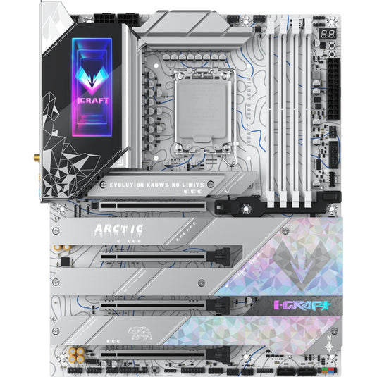 Maxsun ms-icraft z890 arctic socket 1851 moederbord (wit, raid, 2.5 gb-lan, wlan, bt, sound, atx)