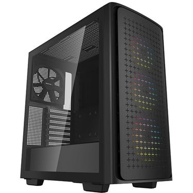 Deepcool ck560 midi tower behuizing (zwart | 2x usb-a | 1x usb-c | rgb | tempered glass)