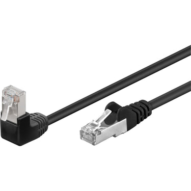 Goobay patchkabel cat 5e 90° f utp 1m (zwart)