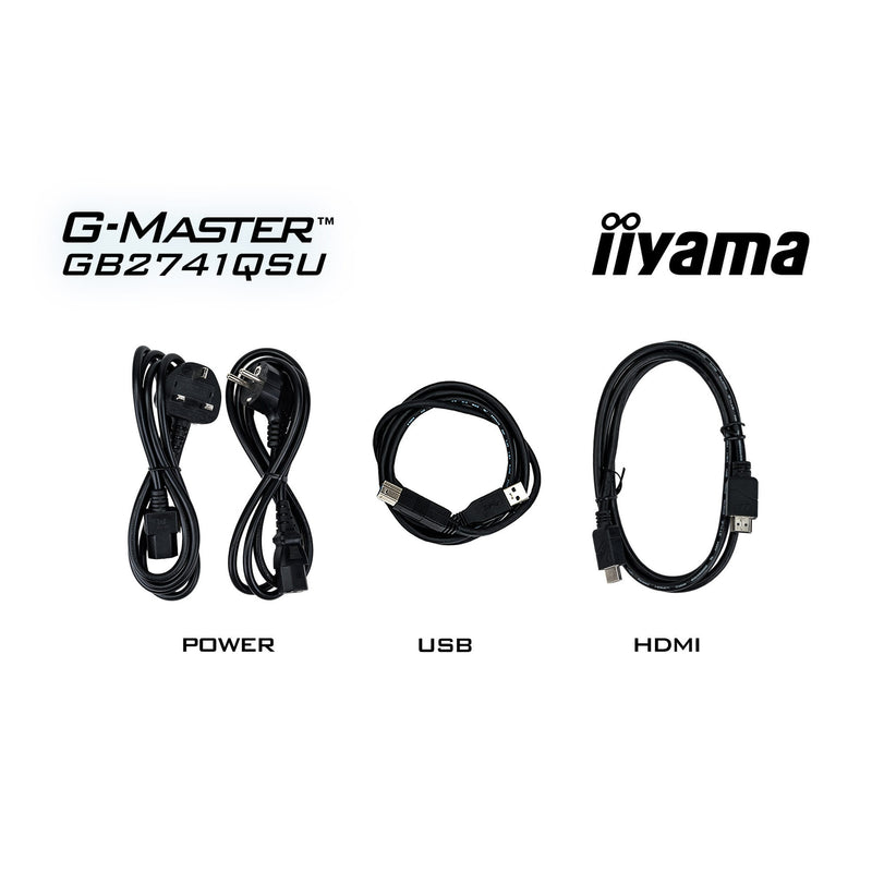 Load image into Gallery viewer, Iiyama g-master black hawk gb2741qsu-b1 27 gaming monitor (zwart, hdmi, displayport, 2x usb-a, usb-b, 144 hz)
