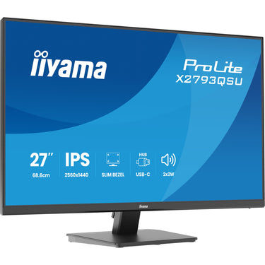 Iiyama prolite x2793qsu-b1 27 monitor (zwart (mat), hdmi, displayport, usb, audio)
