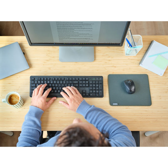 Trust ody ii stille draadloze toetsenbord- en muisset desktopset (zwart, us lay-out (qwerty), membraan, 100%, 800 dpi - 1.600 dpi)