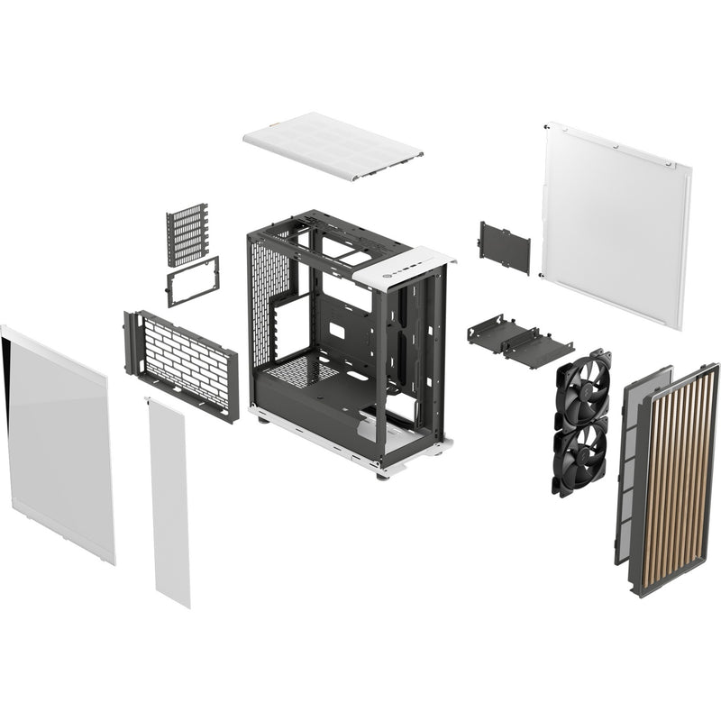 Load image into Gallery viewer, Fractal design north midi tower behuizing (wit houtkleur | 2x usb-a | 1x usb-c | tempered glass)
