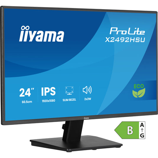 Iiyama prolite x2492hsu-b1 24 monitor (zwart (mat), hdmi, displayport, 2x usb-a)