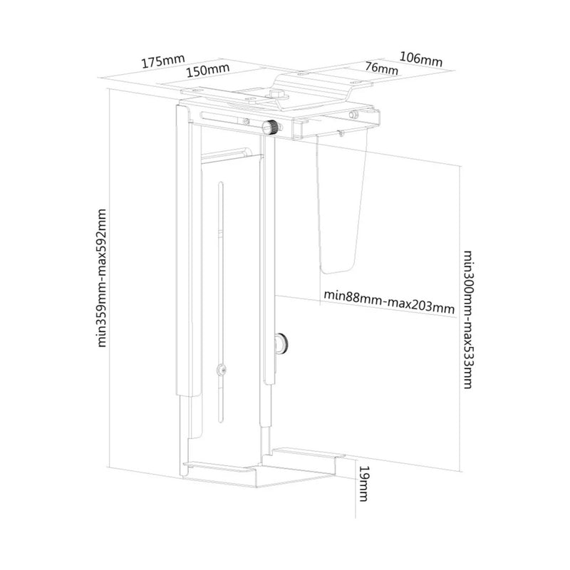 Load image into Gallery viewer, Neomounts pc bureausteun nm-cpu100black houder (zwart)
