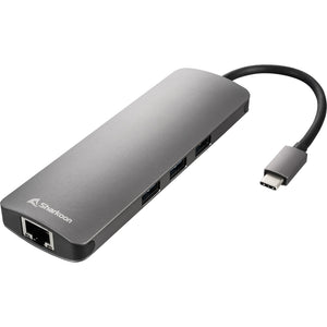 Sharkoon usb 3.0 type c combo adapter dockingstation (donkergrijs)