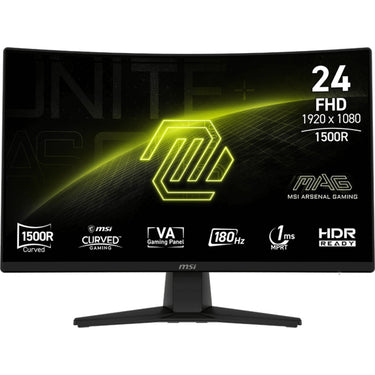 Msi mag 242c 23.6 curved gaming monitor (zwart, hdmi, displayport, 180 hz)
