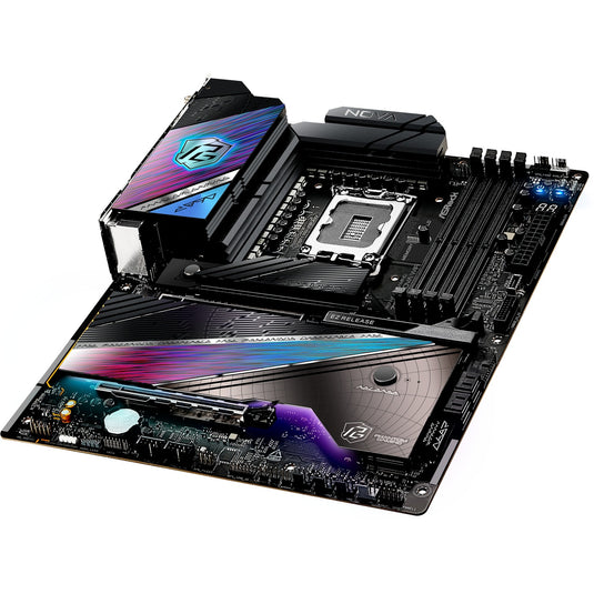 Asrock z890 nova wifi socket 1851 moederbord (zwart, raid, 5gb-lan, 2.5gb-lan, wi-fi 7, bt, sound, atx)