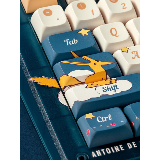 Iqunix zx75 sky encounter wireless mechanical keyboard (blauw, us lay-out (qwerty), gateron red, 75%, rgb leds, hot-swappable, double-shot pbt, 2.4ghz | bluetooth 5.1 | usb-c)