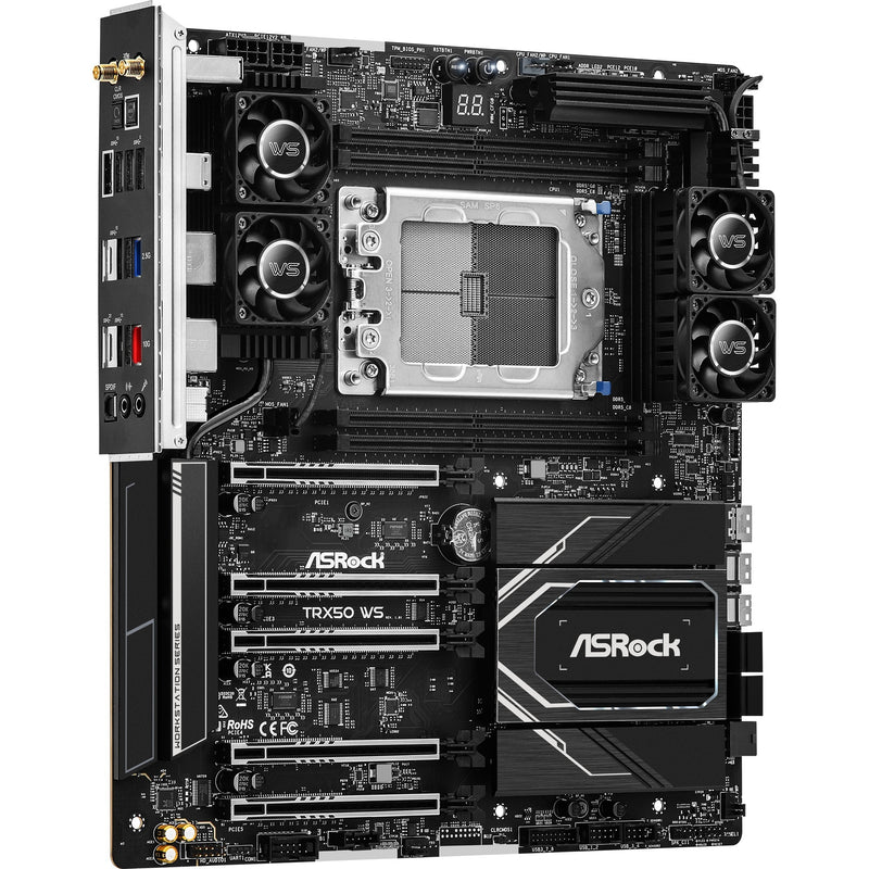 Load image into Gallery viewer, Asrock trx50 ws socket str5 moederbord (zwart, raid, 2,5gb-lan, wlan, bt, sound, atx)
