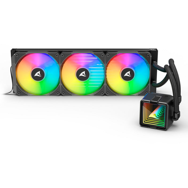 Load image into Gallery viewer, Sharkoon s100 argb waterkoeling (zwart, 4-pins pwm fan-connector)
