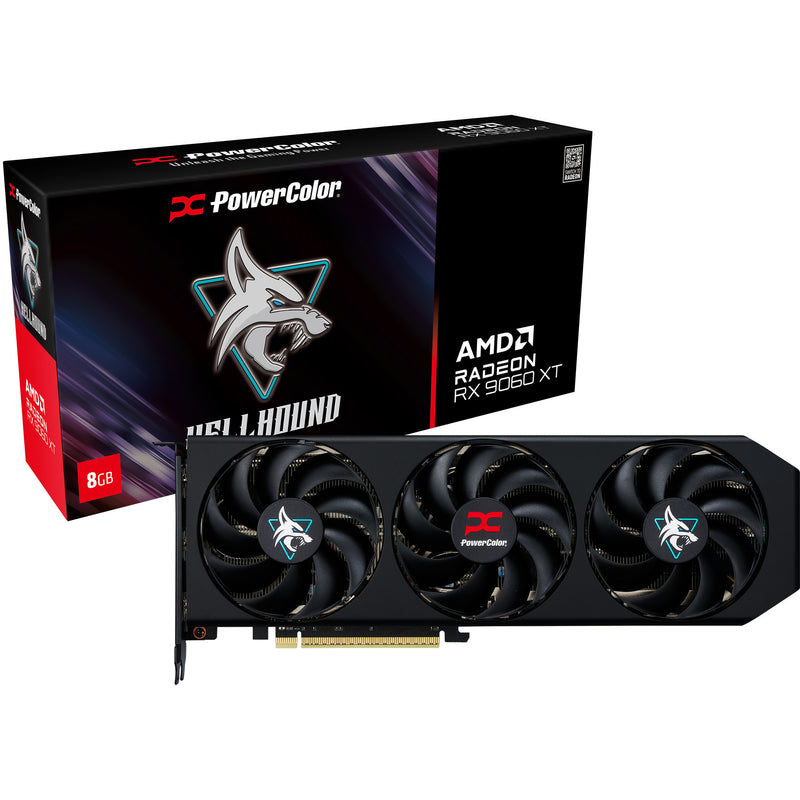 Load image into Gallery viewer, Powercolor radeon rx 9060 xt hellhound 8gb grafische kaart (2x displayport, 1x hdmi)

