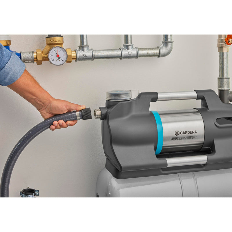 Load image into Gallery viewer, Gardena hydrofoorpomp 6300 silentcomfort (grijs roestvrij staal, bluetooth)
